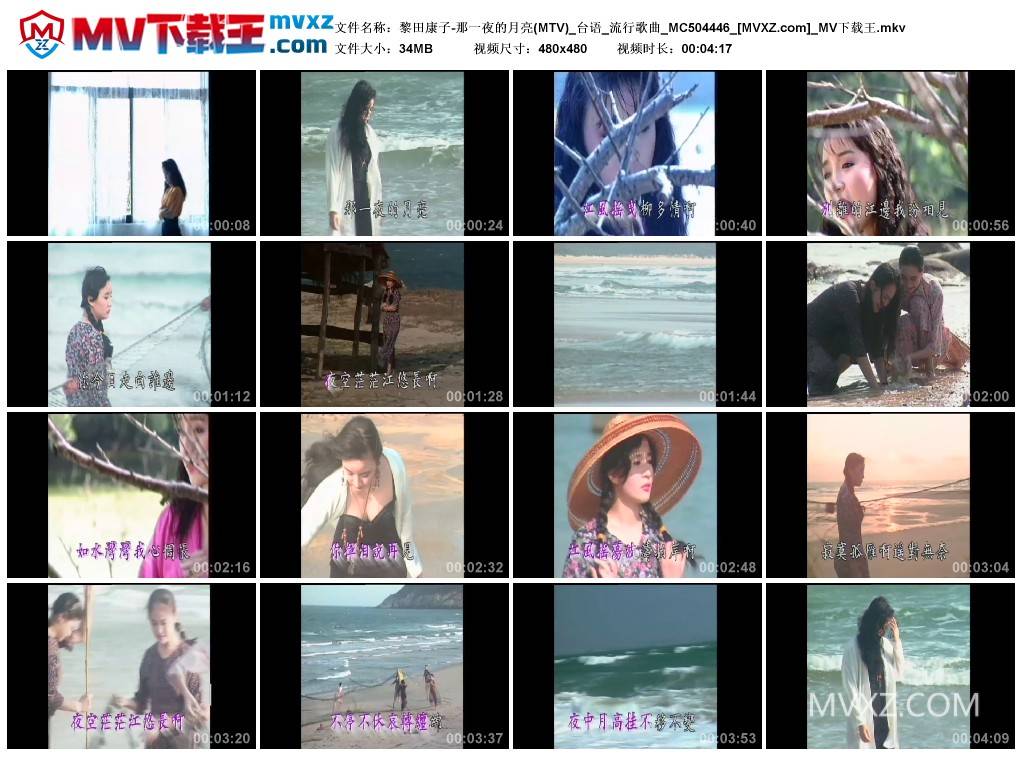 黎田康子-那一夜的月亮(MTV)_台语_流行歌曲_MC504446
